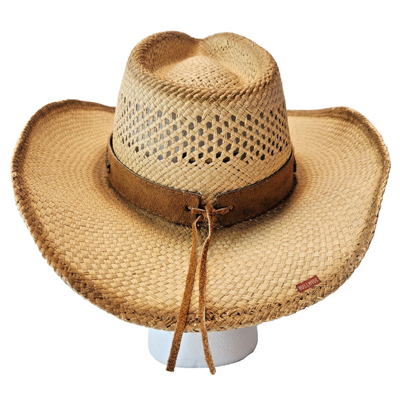 BULLHIDE "Lucky Strike" Panama Straw Raffia Cowboy Hat Shapeable Rhinestones XL - Picture 6 of 13